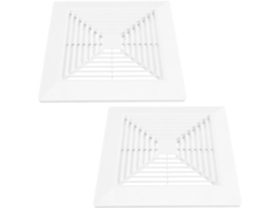 Conjunto De 2 Grelhas Quadradas De 28x28 Cm Em Abs Branco À Prova D'água Para Exaustor De Parede E