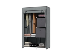 Guarda roupa de Tecido com 6 Prateleiras, 102x42,5x162,5cm, Cinza, S/MARCA