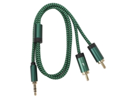 Cabo de 3,5 mm para RCA e divisor Y de 0,5 m com som HiFi.