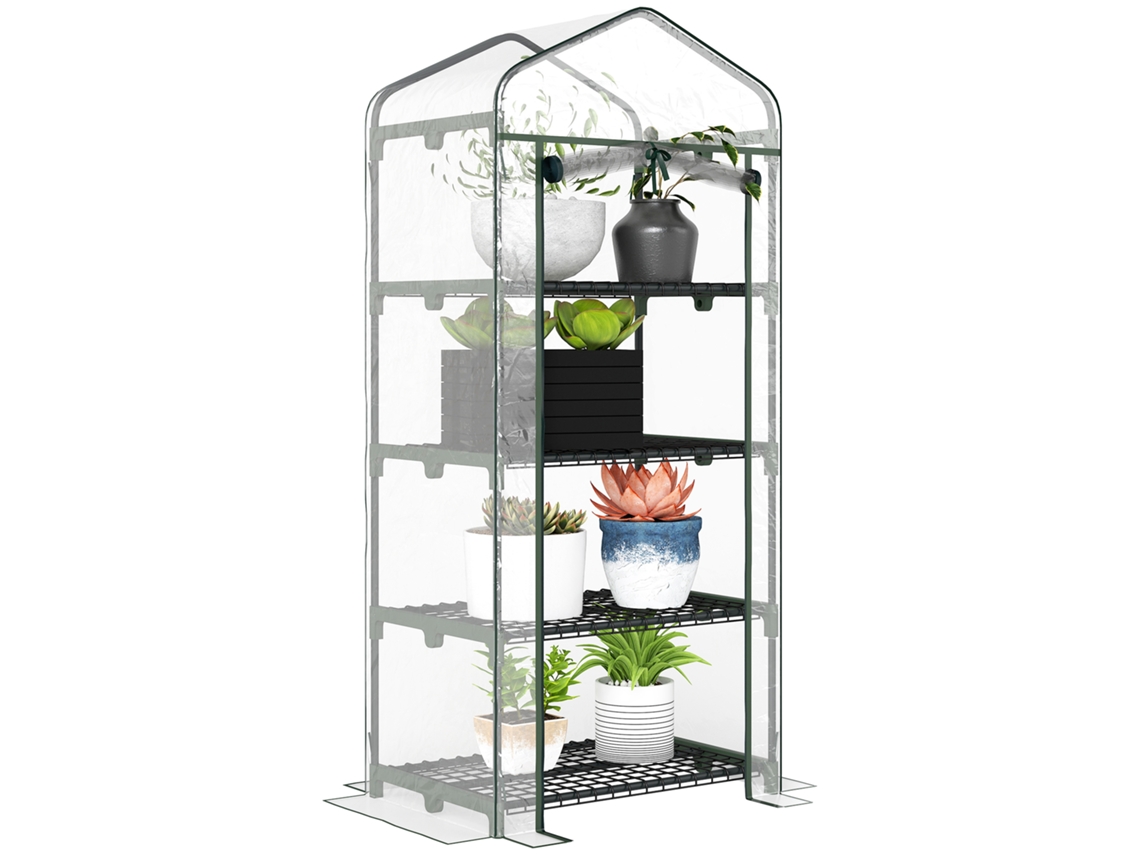 Estufa de Jardim com 4 Prateleiras e Cobertura de Pvc 70x50x160cm BTFORUS