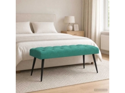 Vidaxl Banco Com Botões Estofados Turquesa 110 X 40 X 46 Cm Veludo