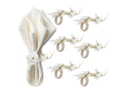 Anel Guardanapo Orquídea Simulada Branco Puro