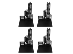Suportes para livros em estilo arquitetônico, conjunto de 4 peças, resistentes e transparentes, com 4 bases antiderrapantes.