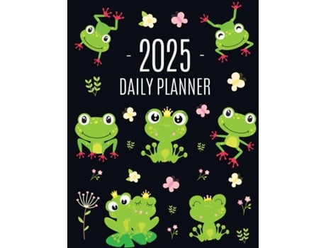 Livro Frog Planner 2025 Funny Amphibian Monthly Agenda January-December Organizer Cute Green Water Animal Scheduler de PimPom Pretty Press (Inglês)