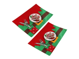 Conjunto de 2 Sousplats para Pratos e Tigelas Decoração de Natal RNEMITERY