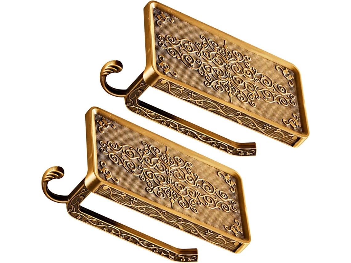 Porta Papel Higiênico Showeroro Com Design Elegante Europeu Vintage E Prateleira De Alumínio Dourado Para Banheiros
