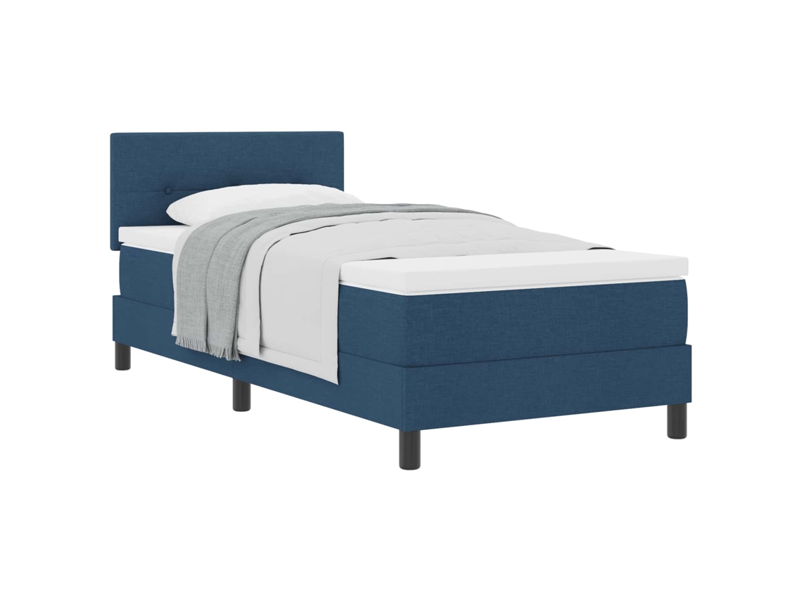 Cama Box com Colchão com Cabeceira Azul Tecido MAISON EXCLUSIVE (80x200 cm)