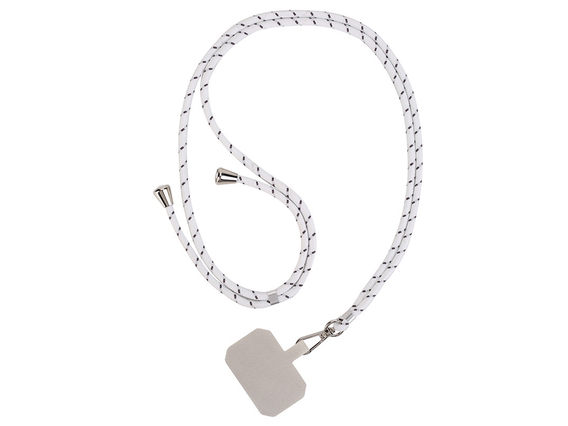 Cordão Elegante De Tpu Para Telefone Com Patch Branco