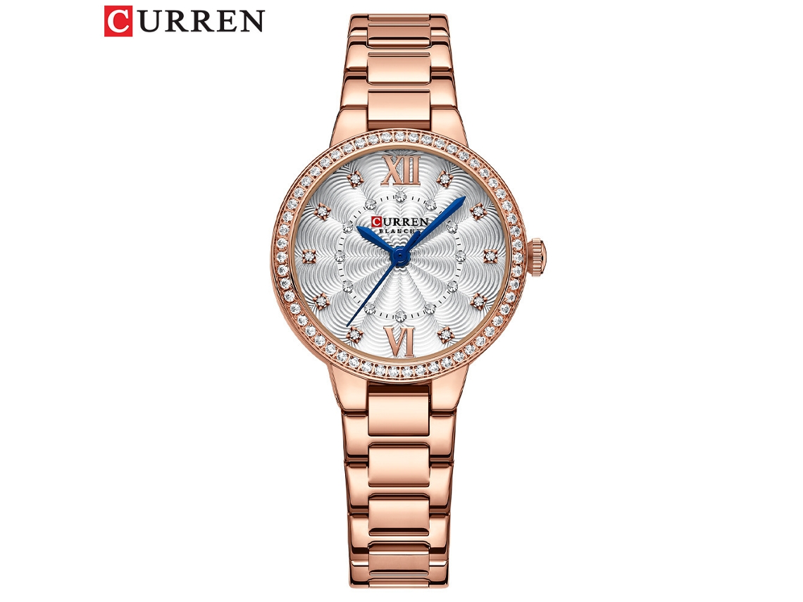 Relógio de quartzo MDUG Casual com contador grande, numerais romanos, pulseira de aço e design minimalista (azul cinza)
