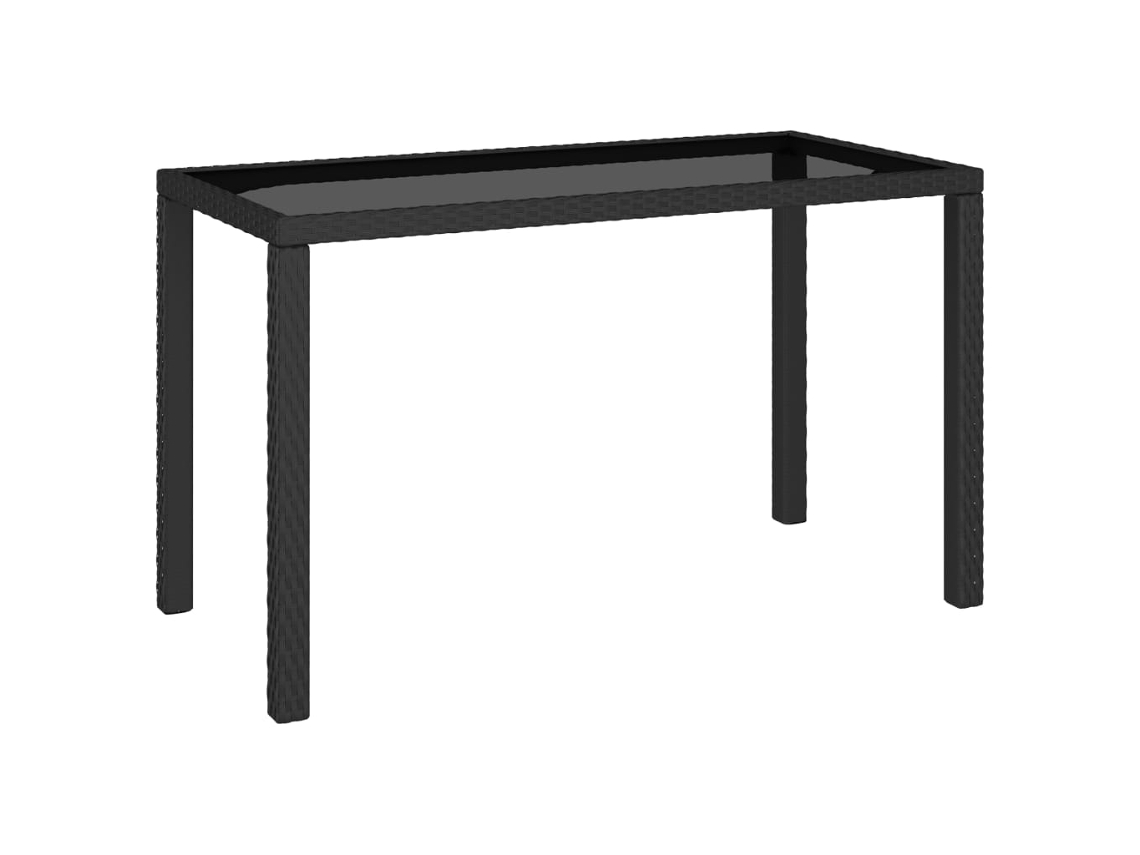 MAISON EXCLUSIVE Conjunto Jantar Exterior 6 Pcs com Almofadões Vime Pe Preto