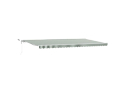 Toldo Retrátil Verde e Branco 600x300 Cm Poliéster e Metal MAISON EXCLUSIVE