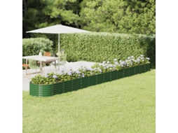 Canteiro Elevado Jardim 620x80x36 Cm Aã§o Revestido Com Pã³ Verde Dkd Home Decor