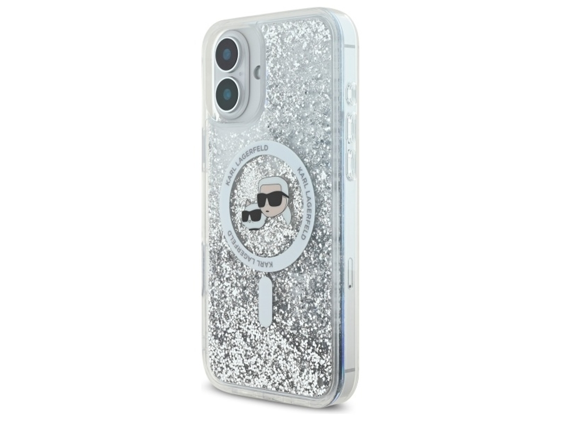 Capa para iPhone 16 Plus KARL LAGERFELD Pele Sintética Rígida Transparente