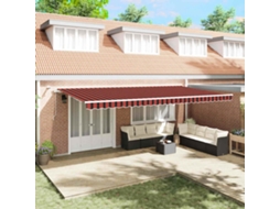 Vidaxl Toldo Retrátil Laranja E Marrom 600 × 300 Cm Poliéster