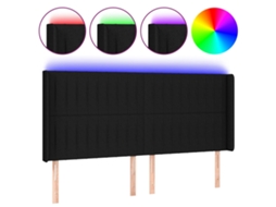 Led Headboard, Led Headboards Vidaxl Preto Tecido (163 X 16 X 118/128 Cm)