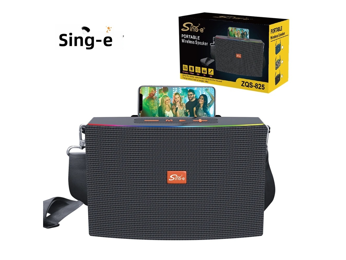 Caixa de som MDUG Zqs 825 portátil com microfone e FM