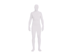 Macacão Zentai unissex de corpo inteiro em spandex elástico para adultos, ideal para festas de Halloween, 140 cm, branco.
