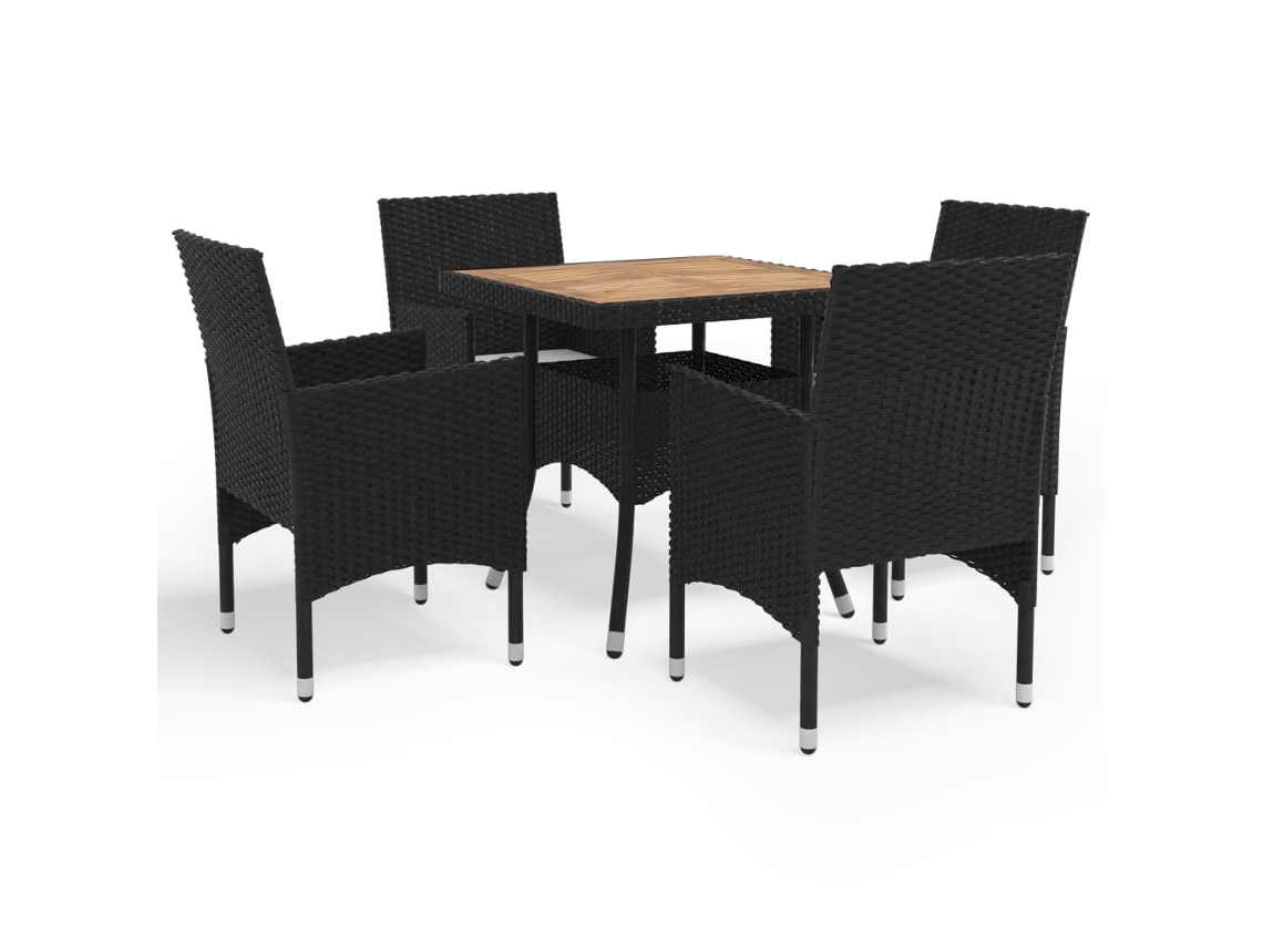 Dining Set, Dining Sets Vidaxl Preto Rattan / Vime (n/a)