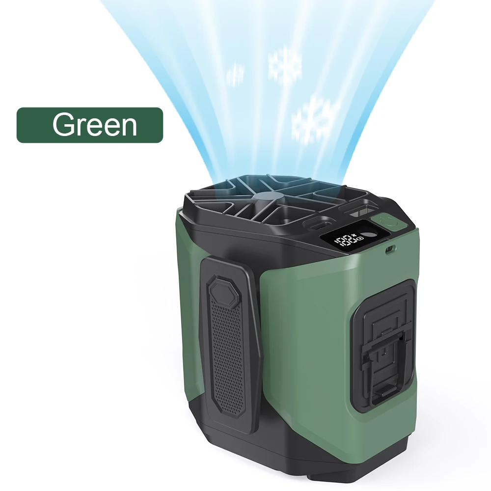 (verde) Ventilador Portátil De Cintura Com Clipe De 10000mah, Mini Ventilador De Pescoço Recarregável Via Usb