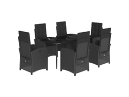 Garden Dining Set, Garden Dining Sets Vidaxl Preto Rattan / Vime (mesa Com 160 Cm De Comprimento)
