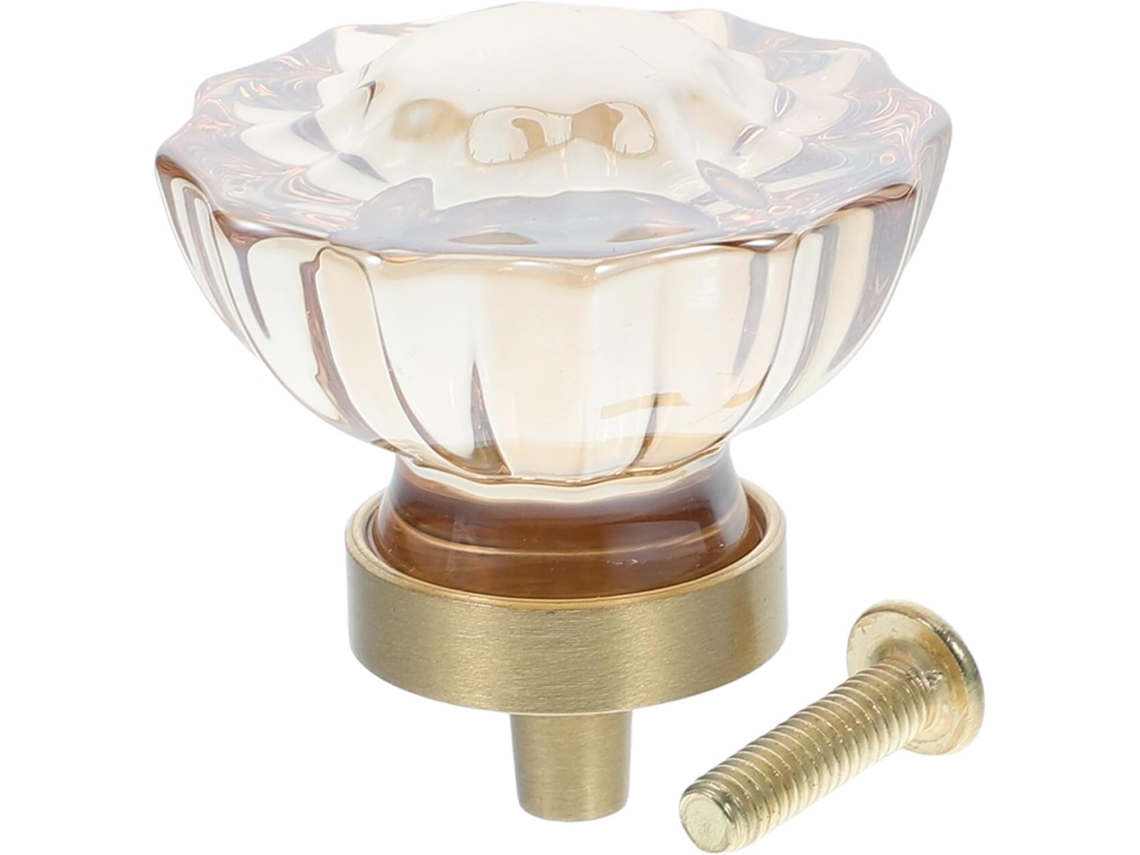 Puxadores De Armário Coheali Vintage Crystal Em Latão Com 1 Parafuso, Puxadores Redondos Para Cômoda E Guarda Roupa