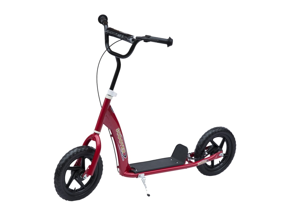 Patinete Infantil para Crianças de 5 a 12 Anos, Scooter Grande de 2 Rodas de 12 Polegadas com Freio e Guidão Ajustável em Altura.
