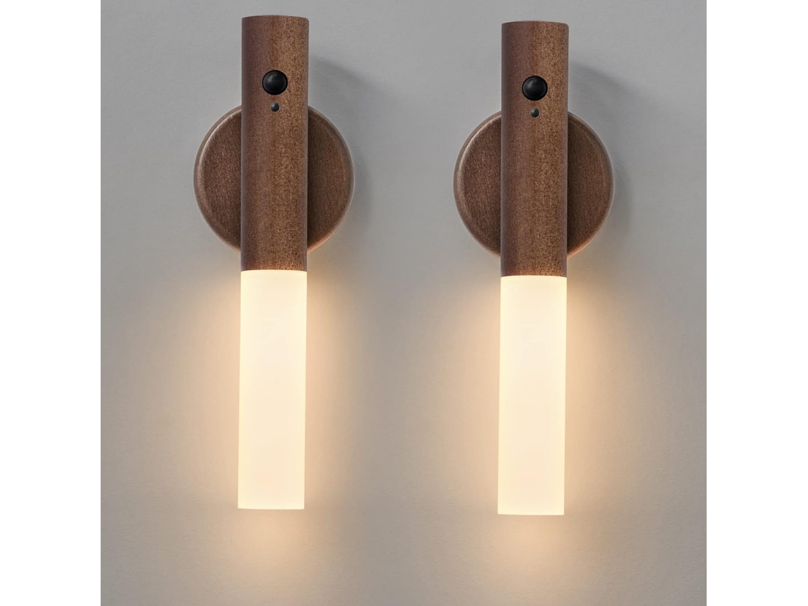 Conjunto De Duas Luminárias De Parede Alimentadas Por Bateria, Luz Noturna Com Sensor De Movimento, Recarregável Aquaforge