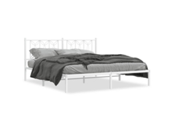 Bed Frame, Bed Frames Vidaxl Branco Metal (183 X 213 Cm)