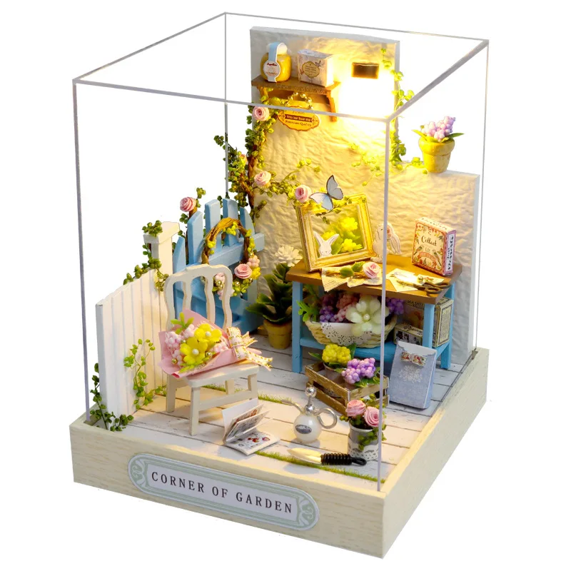 Casa de Bonecas em Miniatura 3d de Madeira para Montar. Artesanato Criativo para Montar uma Casa em Miniatura. MDUG (estilo 3)