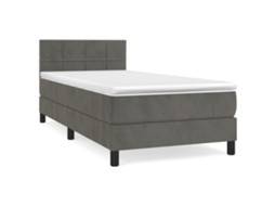 Cama com Molas/colchão 80x200 Cm Veludo Cinza escuro MAISON EXCLUSIVE