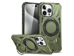 Suporte Casa Para Iphone 15 Pro Max Pele Sintética Verde