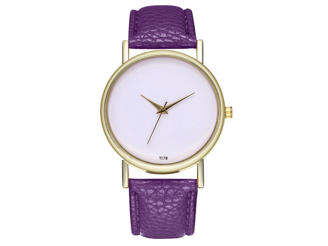 Relógio de quartzo unissex elegante e moderno, presente ideal para casais (roxo)