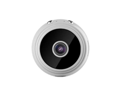 Mini câmera espiã sem fio portátil 1080P com visão noturna, ideal para uso interno e externo (branca)