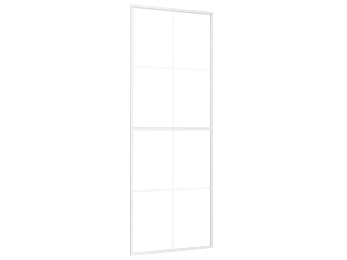 vidaXL Porta deslizante em vidro ESG fosco e alumínio 76x205 cm branco