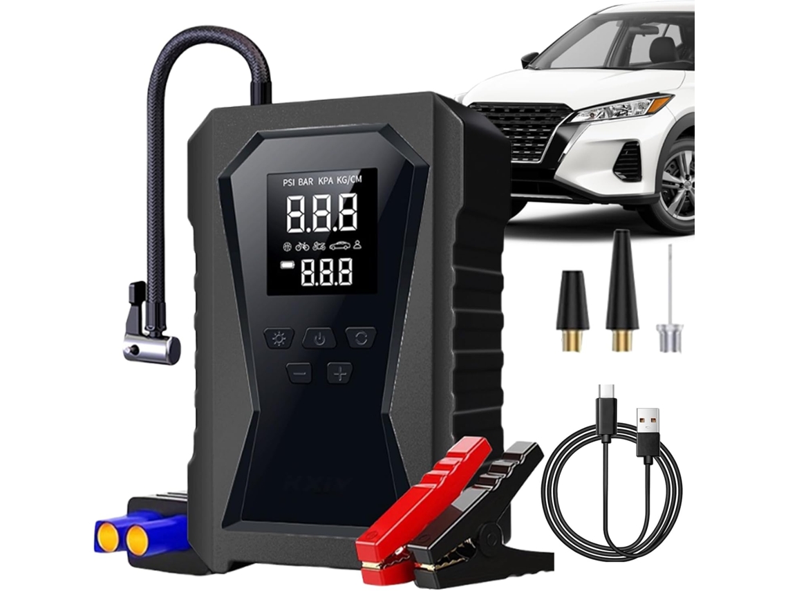 Auxiliar De Partida Para Bateria Com Compressor De Ar, Carregador De Bateria Recarregável Para Carros E