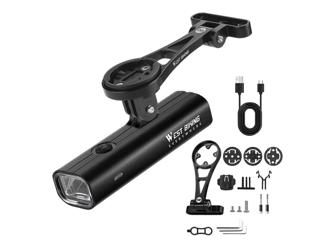 Luzes de Bicicleta LED Recarregáveis com Suporte S/MARCA
