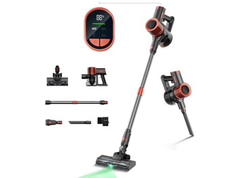 Aspirador Sem Fios Jigoo C200 23kpa De Sucção 40min De Autonomia 2 Modos De Trabalho Tubo Telescópico De Metal E Farol Led Cinza