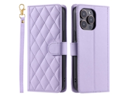Capa Para Iphone 15 Pro Max Pele Sintética Roxo
