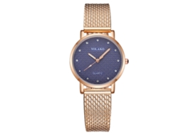 Relógio de Pulso Feminino Yolako Quartzo com Cinto de Plástico Diamante Azul Escuro