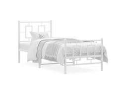 Estrutura de Cama com Cabeceira e Pés 75x190 cm Metal Branco MAISON EXCLUSIVE