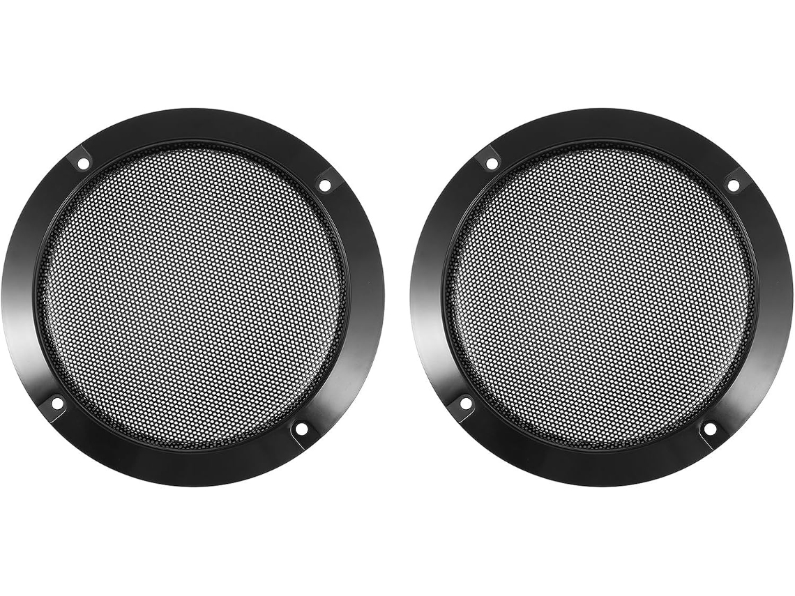 Conjunto De 2 Redes Pretas Para Subwoofer De 5 Polegadas Em Plástico E Ferro Para Proteção.