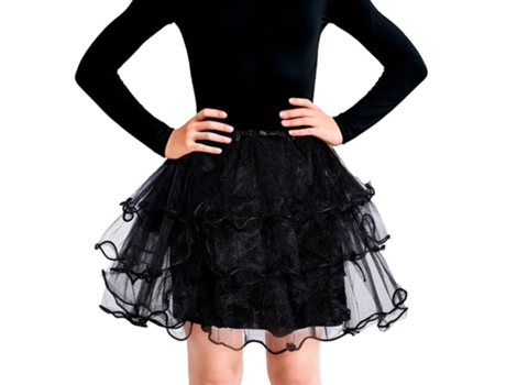 Tutu infantil preto com babados de 30 cm