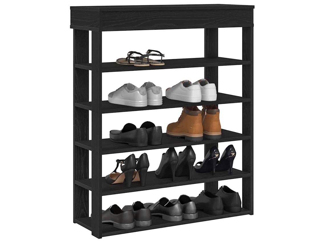 Vidaxl Sapateira 80x30x98 Cm Derivados De Madeira Preto