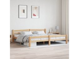 Estrutura De Cama 200x200 Cm Madeira De Pinho Maciça