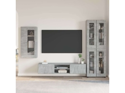 Vidaxl Conjunto De Móvel De Tv Com Gaveta Florin 3 Pcs Cinzento