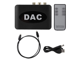 Conversor De Áudio Digital Para Analógico Com Entrada Óptica Coaxial E Saída Rca/3,5mm
