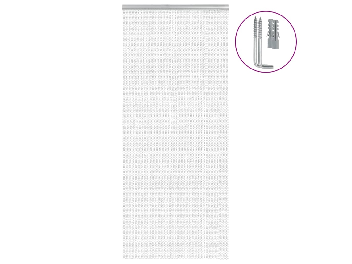 Vidaxl Mosquiteira Para Porta De Correntes 90x220 Cm Alumínio