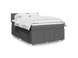 Vidaxl Cama Com Molas/colchão 140x190 Cm Tecido Cinzento-escuro
