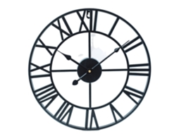 Relógio De Parede Grande Em Metal, Estilo Industrial Vintage Europeu Com Números Romanos, Silencioso Sem Tique Taque, Design Esqueleto, Para Sala, Coz