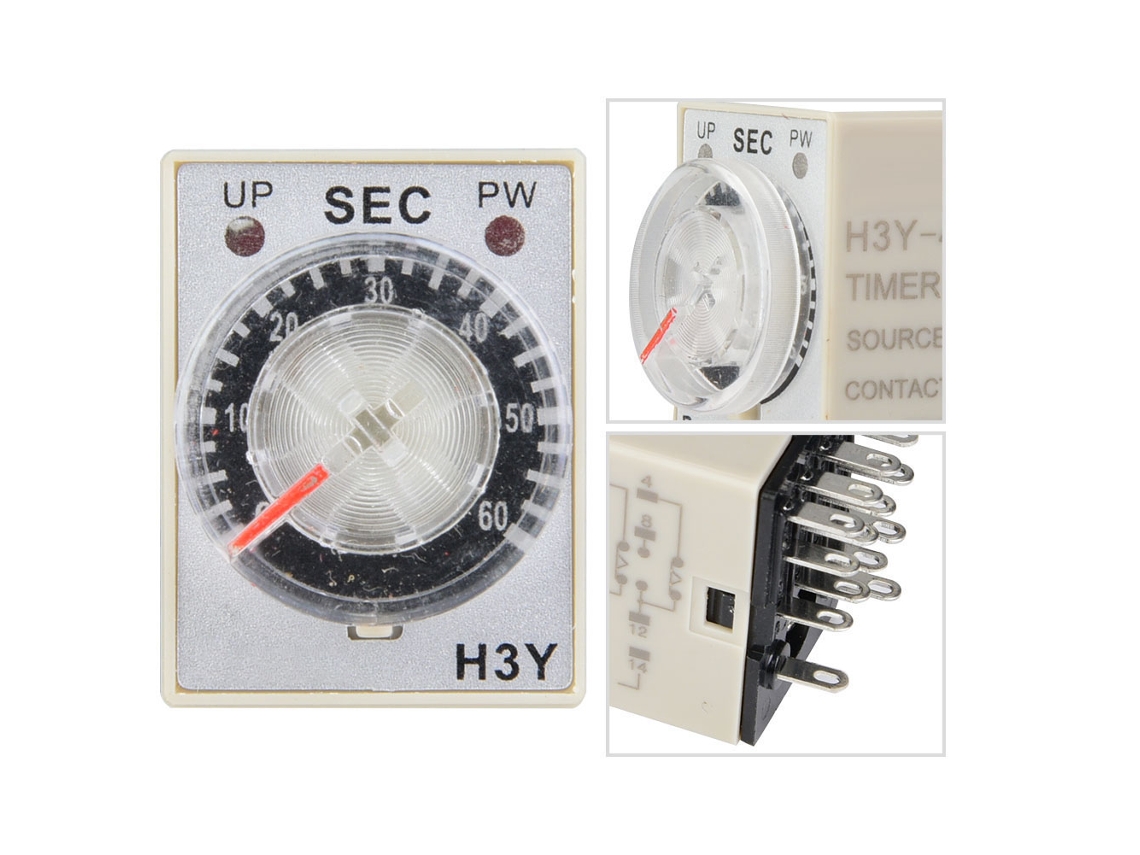 Laxiscreed H3y Relé De Tempo Elétrico De 4 Canais Com Controlo De Ponteiro E Temporização Atrasada